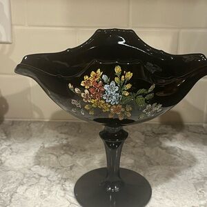 Elegant Black Fenton Glass Bowl